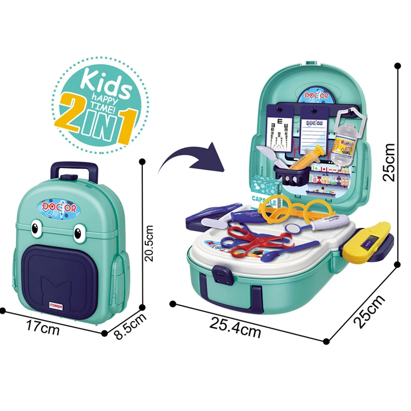 Hot Selling 2-in-1 Plastic Tool Set Toy Backpack Unisex Pretend Play Engineer Model Toy for Kids Educational Toy for Boys Girls