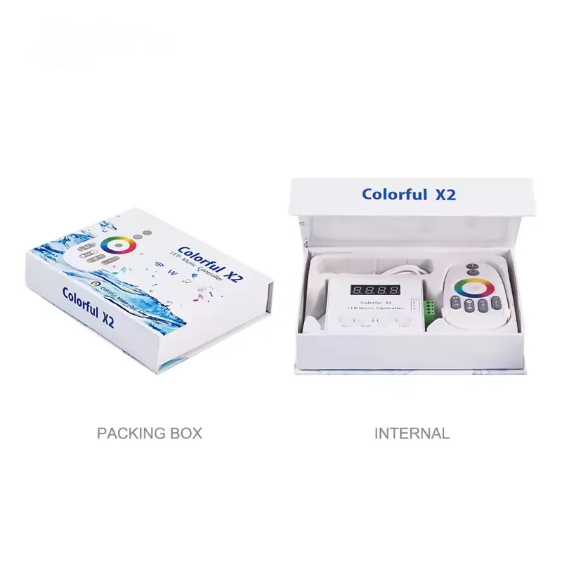 eSann DC5-24V WS2811 WS2812B Led X2 Music Controller Input Max 1000 Pixels Remote Control DC with RF Touch Remote Data Signal