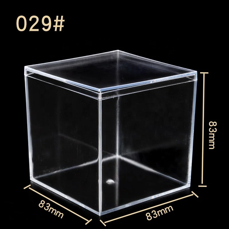 Cheap 2 Inch Clear Transparent Square Cubic  Party Birthday Wedding Favor Plastic PS Acrylic Sweet Candy Box with Lid