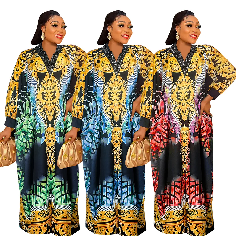 ZIYA A05S03 Famous Brand Printed Chiffon Kaftan Cassock Dresses From Turkey Online