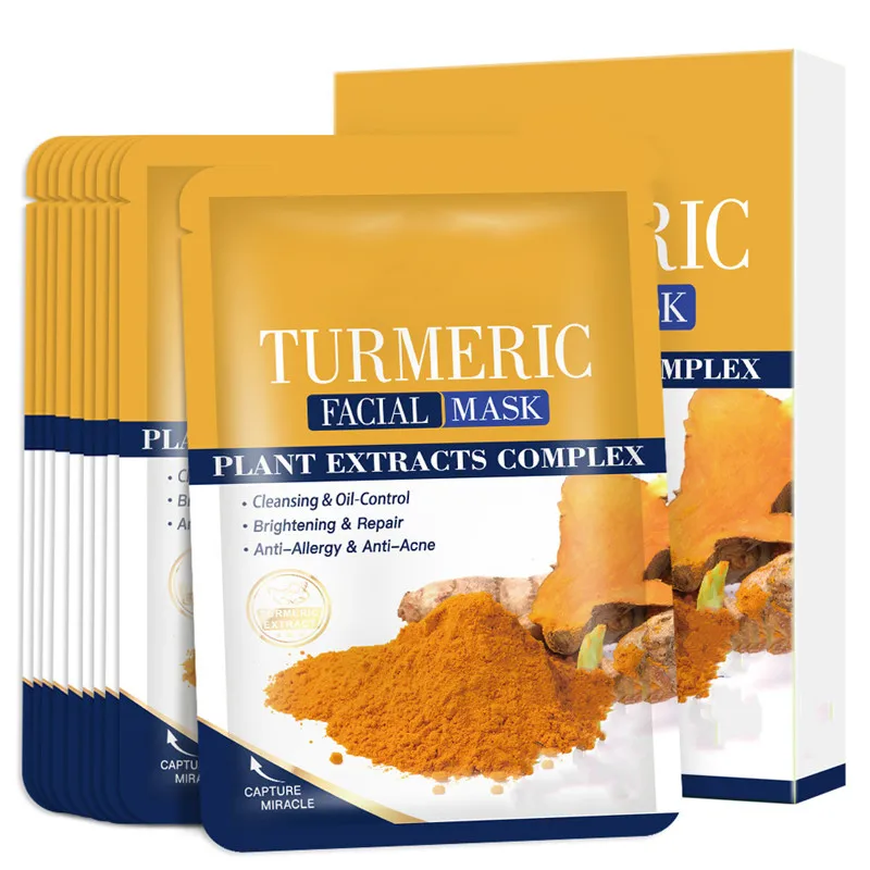 OEM Natural Organic Mask Factory Price Moisturizing Hydrating Repair Skin Care Facial Mask smoothing turmeric facial mask