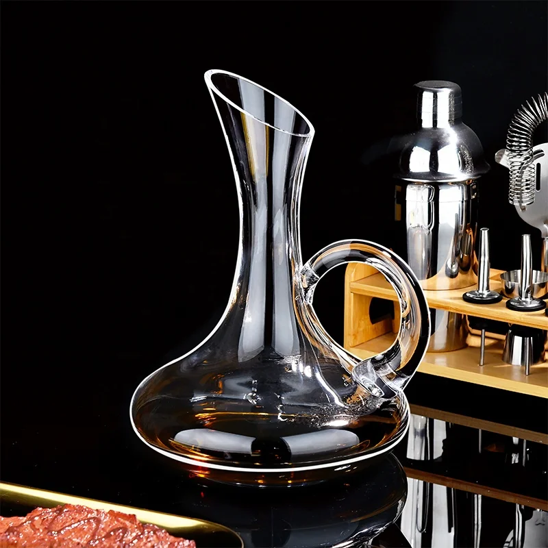 Elegant Lead-Free Crystal Glass Wine Dispenser Decanter with Modern Candle Holder Quality Transparent round Bottle for Parties