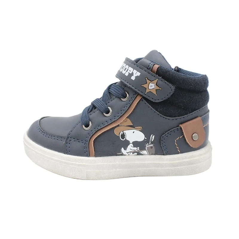 winter leather PU upper flat sole girls baby casual sneaker shoes for kids