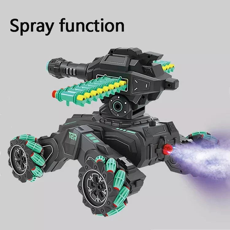 New Trend Stunt Car Infrared Laser Targeting Water Bomb Rc Tank Toy 2.4g Dual Remote Control 360 Degree Rotation Gesture Rc Car
