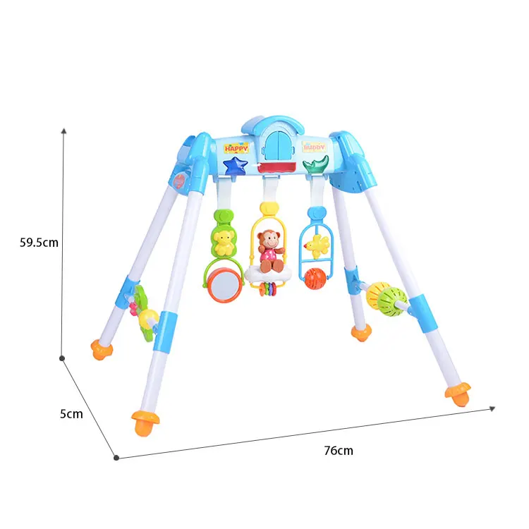 Activity Music Fitness Rack Safe Plastic Hanging Animal Toy Baby Play Gym