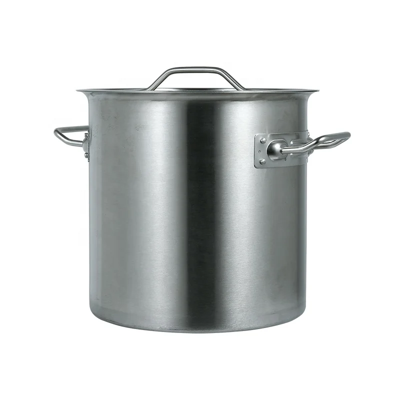 Hot Sale Different Capacity Sandwich Aluminum Base Stainless Steel Soup Stock Pots Cookware
