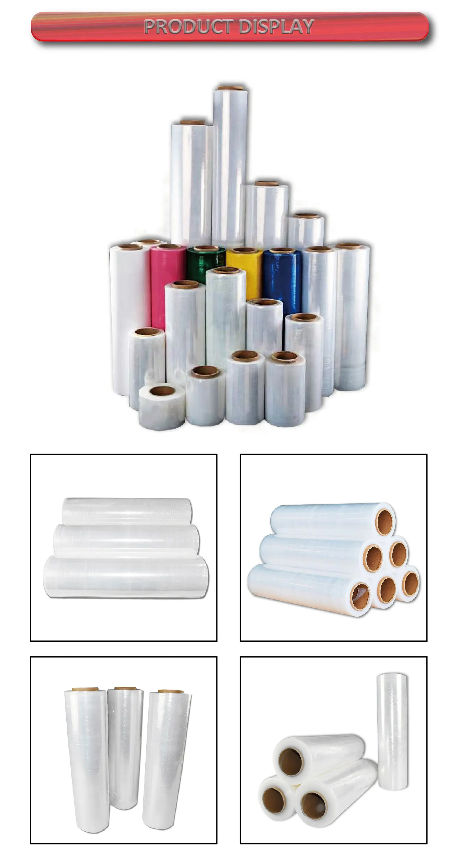 2024  Factory Industrial Pallet Packing Pack Polyethylene Transparent Pallet Wrap Stretch Film Roll Hand PE Stretch Film