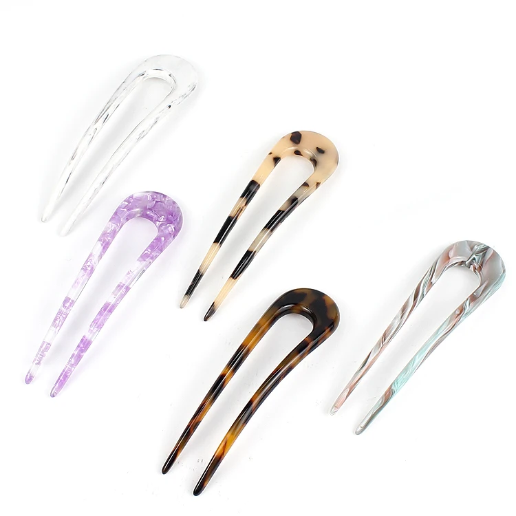 Модные заколки для волос CANYUAN из ацетата целлюлозы, заколки для волос «U» для женщин, роскошные заколки для волос в форме палочки, дизайнерские аксессуары для волос