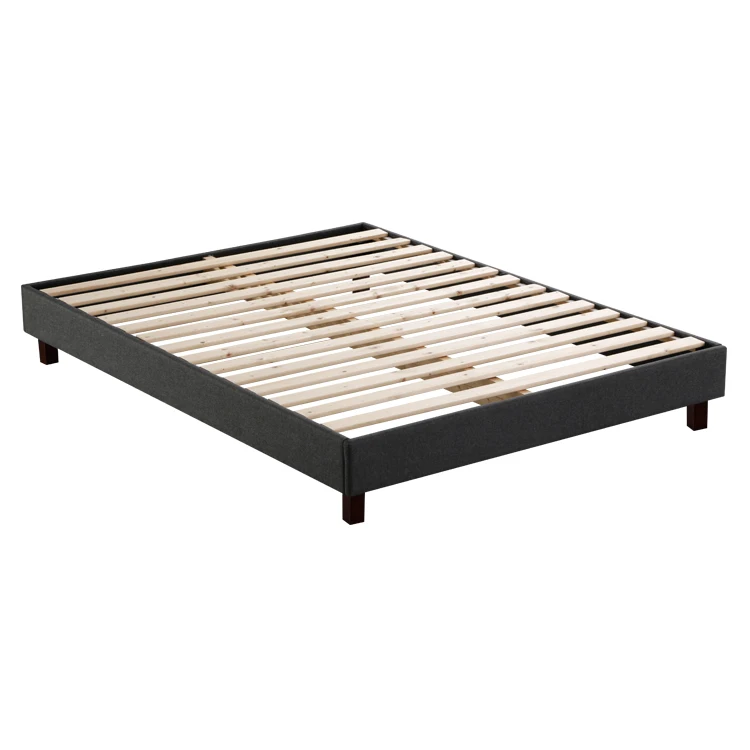 OEM Wood Double Single California King Size Grey Bed Frame Assembly Wooden Slat Bed Base For Hotel Beds