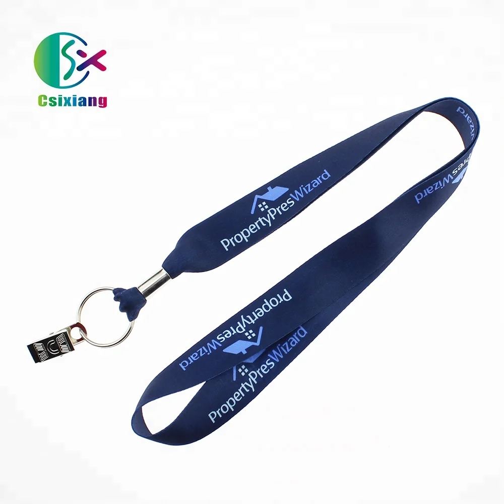 Full Color Transfer Print Smooth Polyester Lanyard With oval hook in Matt Black color