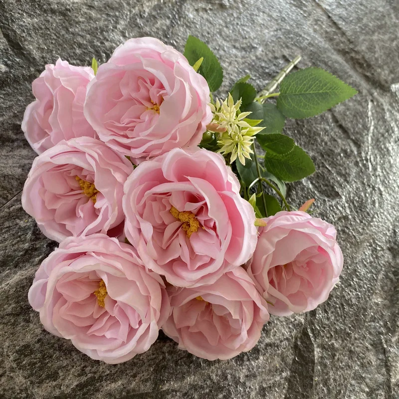 100 Styles Pink Rose Peony Hydrangea Silk Flowers Arrangement for Wedding Decoration Pink Artificial Flowers