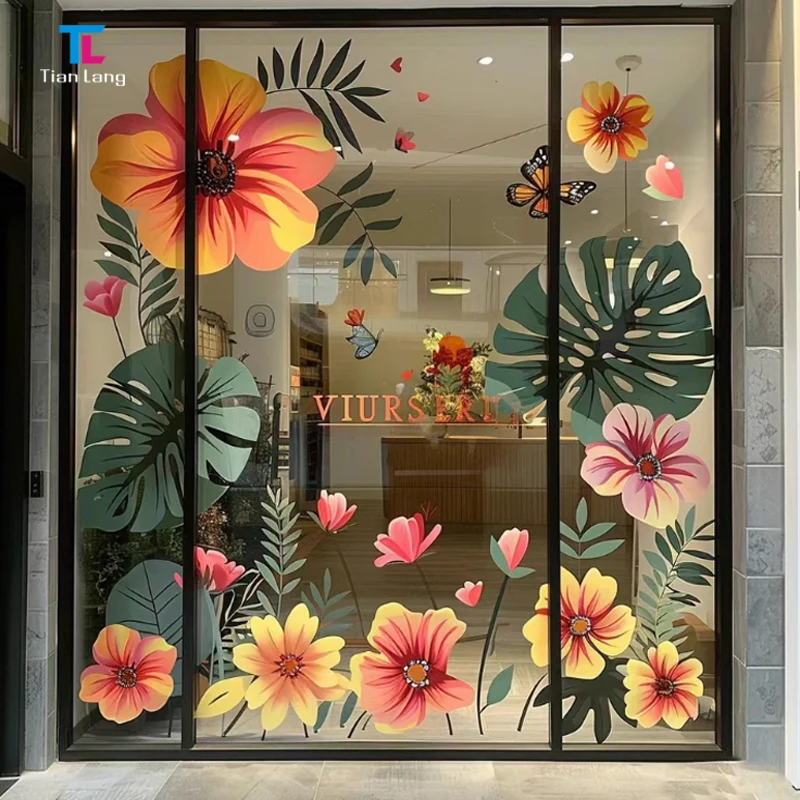 Пользовательские окна стикер стеклянная пленка стекло пользовательская наклейка Презентация невидимые стеклянные наклейки для рекламы