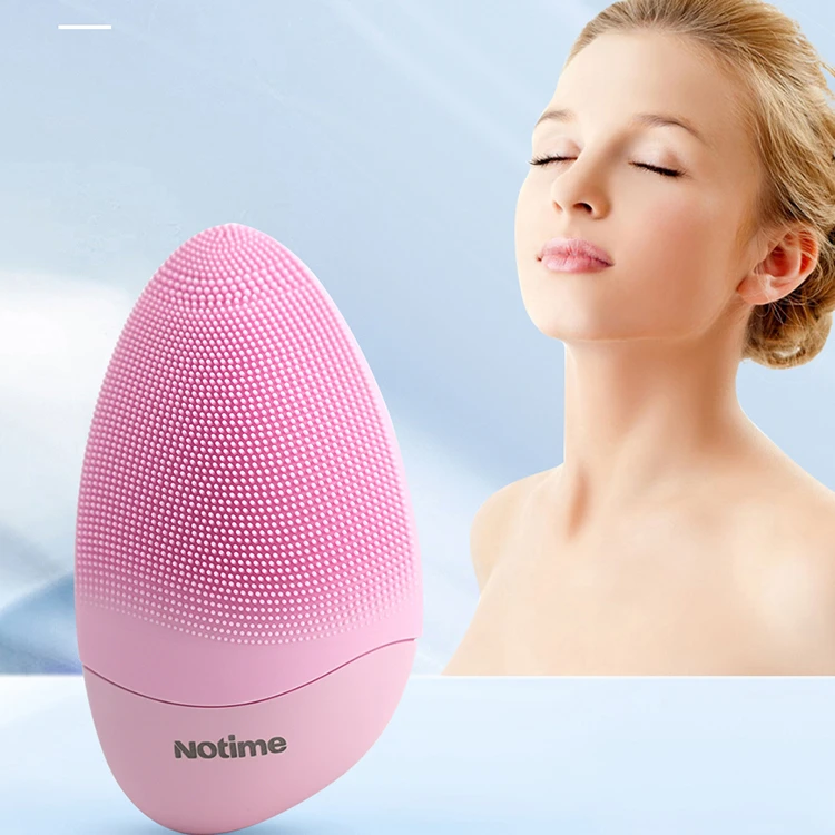 Notime Custom women beauty tools high frequency waterproof mini hifu electric sonic facial cleansing brush silicone