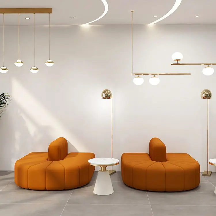 Modern Cream Style Hotel Lobby Lounge Reversible Sofa Wedding Studio Clothing Shop Beauty Salon Reception Sofa
