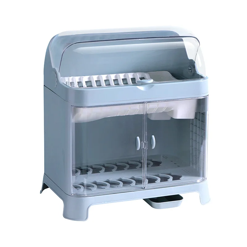 Plate Dish Bowl Cups Spoon Storage Rack Drainer Kitchen Drying Racks Dish Dish Rack with Lid