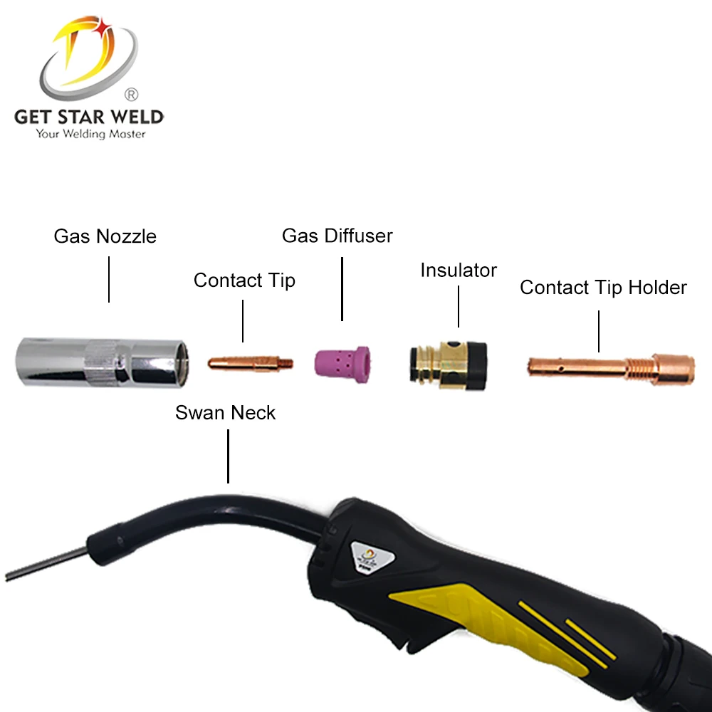 Get Star Weld Pana500A Copper co2 mini Gas Welding Torch Mig