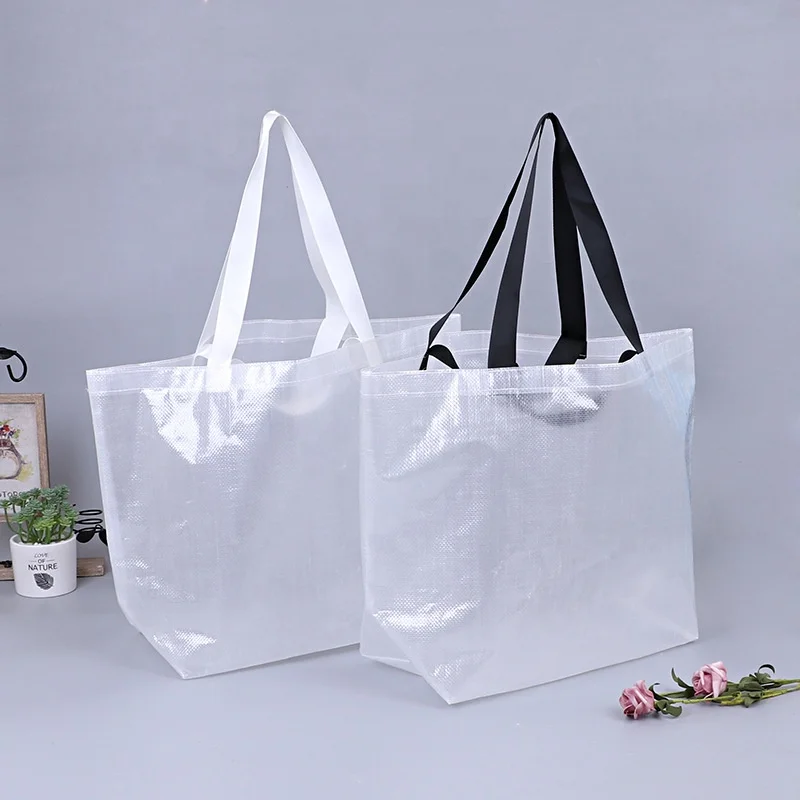 transparent woven pp bag tote rpet bag pp woven bag with custom logo