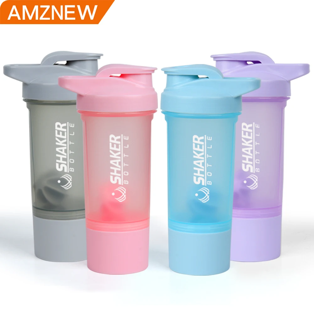 B30-0082 Wholesale Custom Logo 500ML High Capacity Gym Fitness Sport Water Bottle Plastic Cup Protein Shaker Bottle With Scale