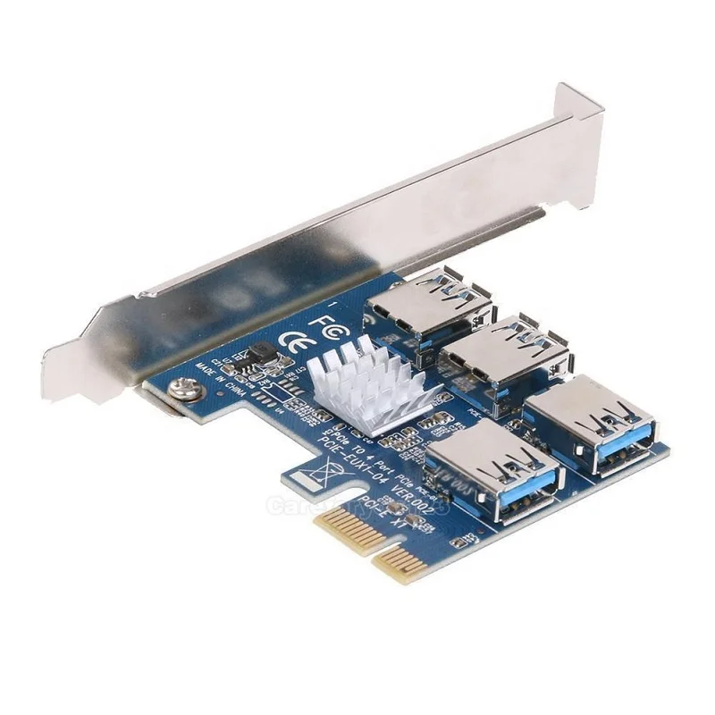 PCIe 1 до 4 16X переходная карта PCI-E 1X на порта USB 3 0 плата адаптера