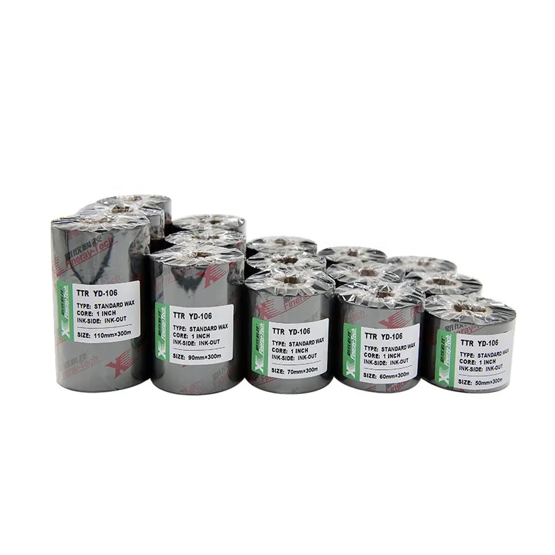 Oem Size Thermal Ribbons Wax Thermal Barcode Ribbon Thermal Transfer Printer Ribbon For Flat Head Printer Foil