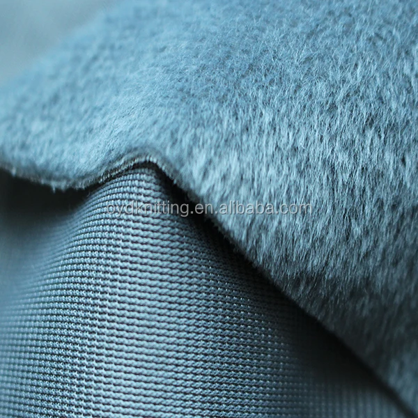 Grey/Dark Blue 2.5mm Velboa/Velvet Fabric Lining Material Solid Short Pile/Hair Velboa