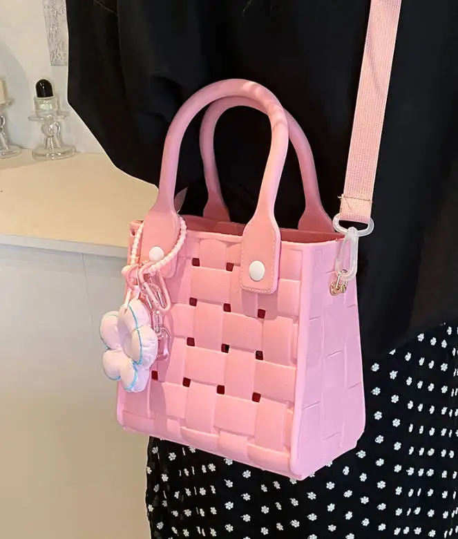 Summer Promotion Woven Jelly Handbagand Purses for Women Shoulder Bag 2024 New Simple Beach Bag Trendy Ladies Crossbody Bag