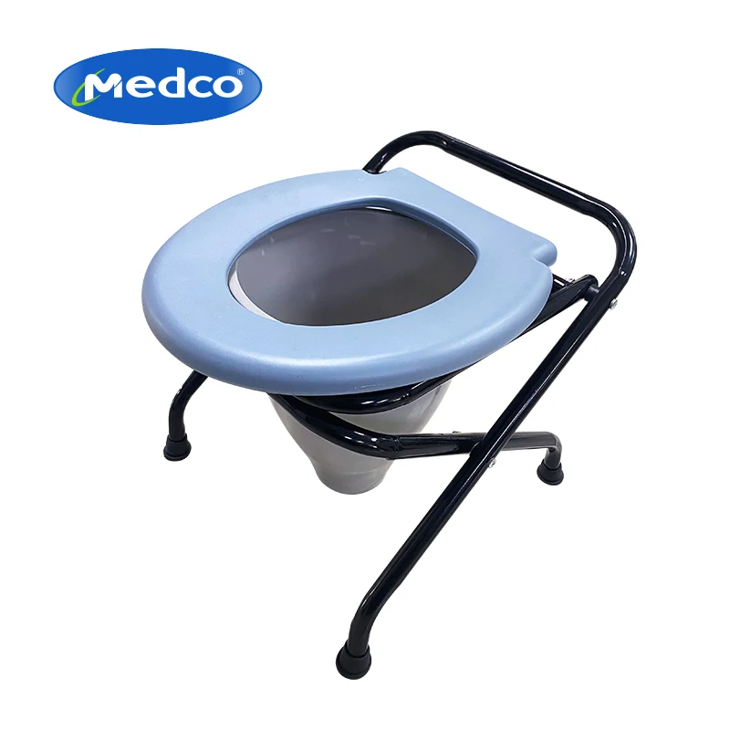 High Quality Folding Toilet Chair With Footstep For Elderly Commode Chair