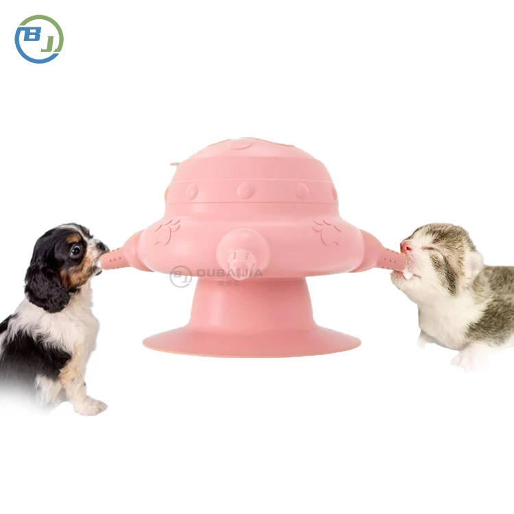 OBJ brand custom baby pet food silicone feeding machine Puppy dog kitten breast milk pacifier pet feeding with suction cup