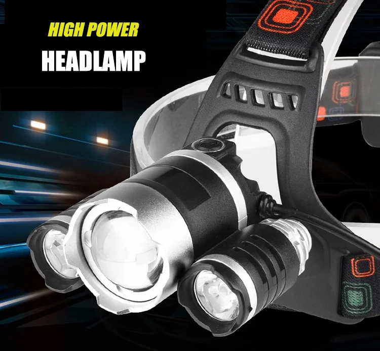 Professional manufacturer led headlamp Bright light T6 High power Aluminum alloy  LED rechargeable adventure headlamp