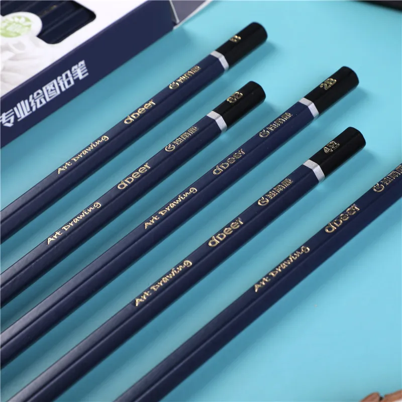 14pieces color box professional drawing series pencils H/2h/HB/3b/4b/5b/6b/7b/8b/10b/12b drawing art pencils