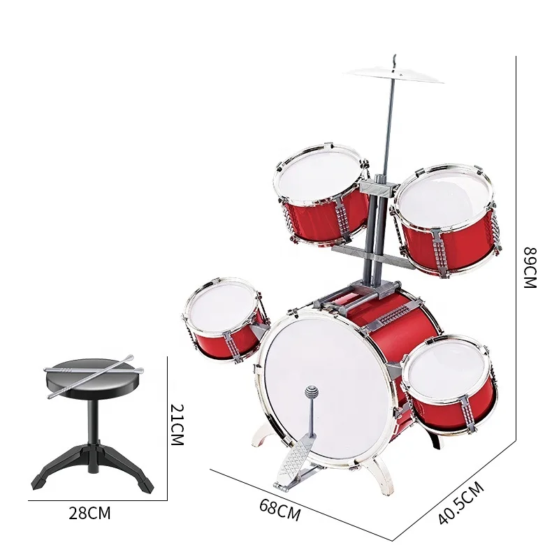 High Quality Children Simulated Metal Music Instrument Kids Jazz Drum Set