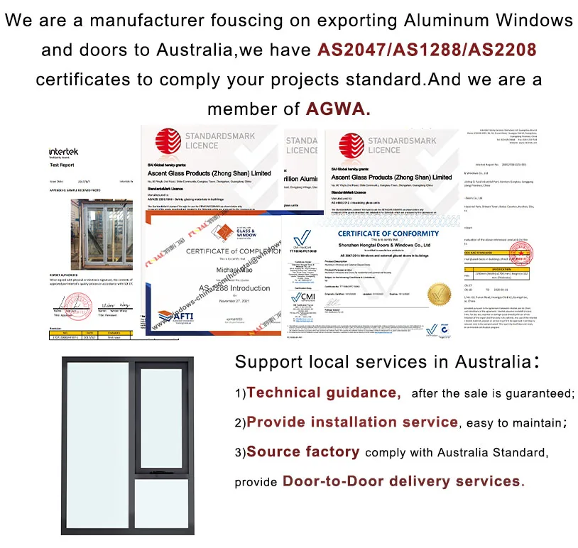 As2047 Approval Commercial  Soundproof Windows Double Glazed Aluminium Glass Awning Windows Aluminum Window With Mosquito Mesh