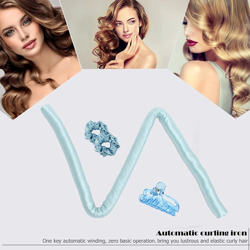 Heatless Hair Curler No Heat Hair Rollers Curling Rod Headband with Scarf Soft Sleeping Lazy Curls Flexi Rods Hair Styling Tools