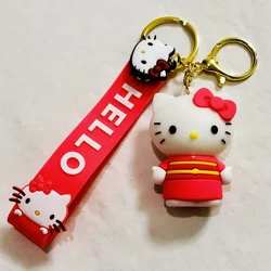 3D PVC kawaii cute cartoon character Hello cat Kitty bag Pendant  gift anime rubber Keychain
