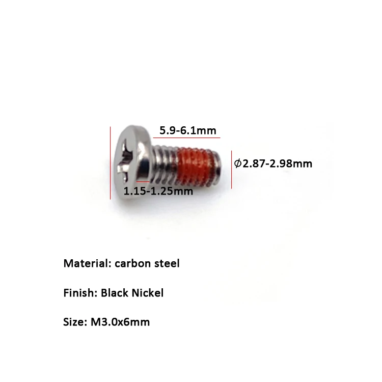 Nylok Lock Mini Screw M2 M2.5 M3 Carbon Steel Cross Recessed Anti-loose Nylon Machine Plastic Nylon Head Cap Screw Cover CN;GUA