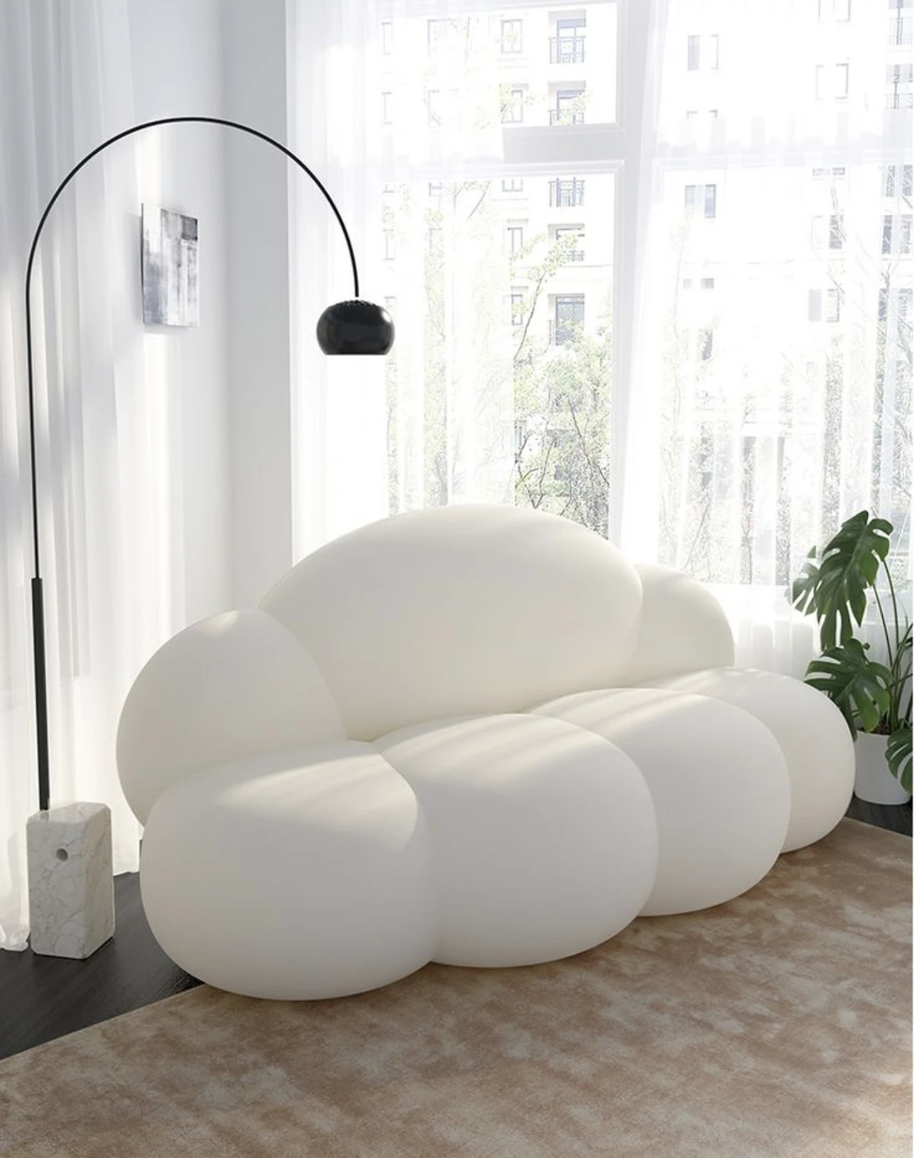 Sofafabric Minimalist Creativity Cloud Shape Minimalist Sofa Bed One Seat Sofa