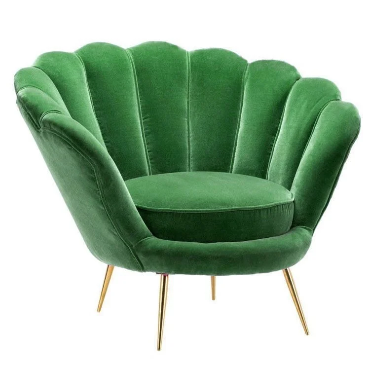 Customized Single Leisure Chair Living Room Upholstery Shell  Armchair Living Room Velvet Sofa Chair