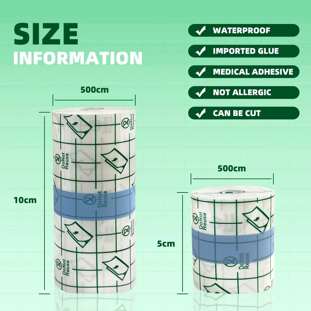 Risenmed  Medical Wound Dressing  transparent adhesive Pu Film Roll Waterproof Adhesive Tape