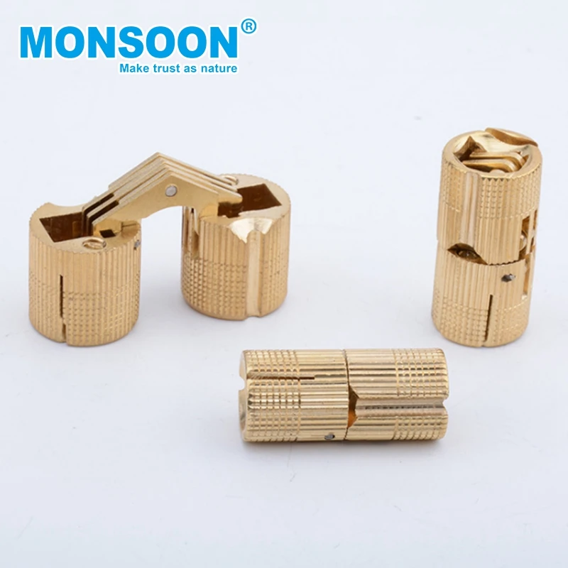 8 10 12 14 16 18 24 mm Small Gift Box oculta barrel bisagra Gold Finish steel cylindrical barrel hinges for jewelry box