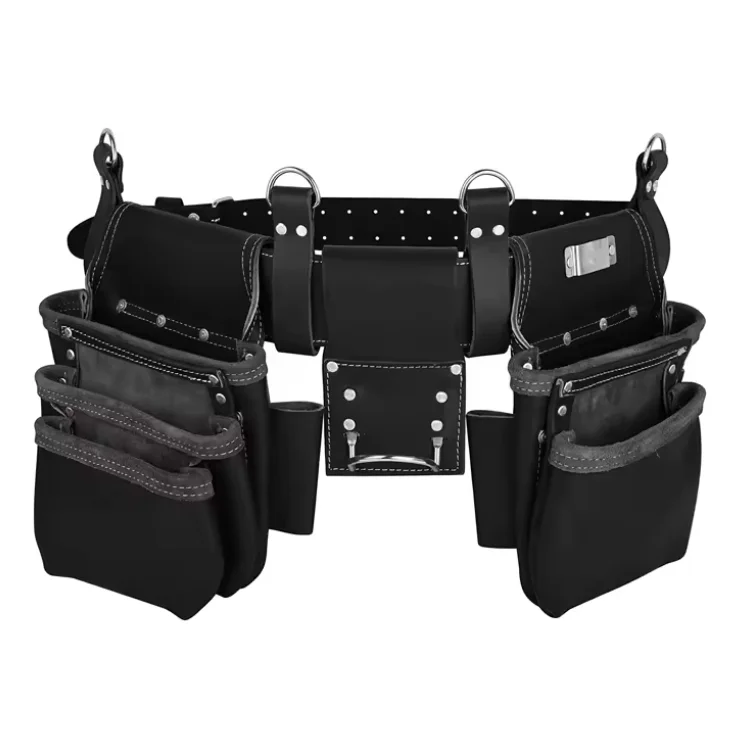 Customized Professional Carpenters Electrician Construction Work Heavy Duty Tool Kit Holder Organizer Pouch Leather Waist Belt