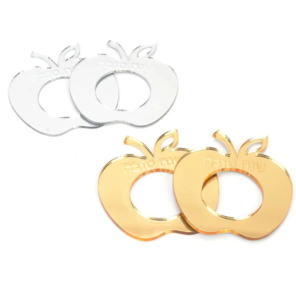 Apple Shape Juadica Napkin Rings Gold Acrylic Lucite Napkin Ring