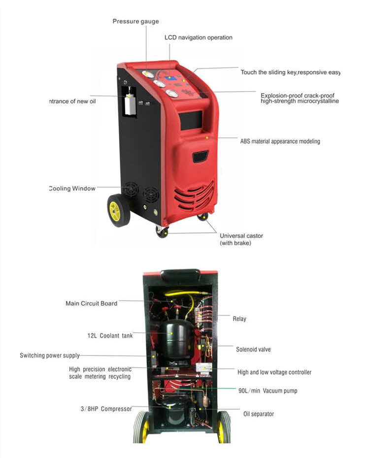 Automatic Refrigerant Filling Machine Car A/c Refrigerant Recovery Recycling Charge Machine