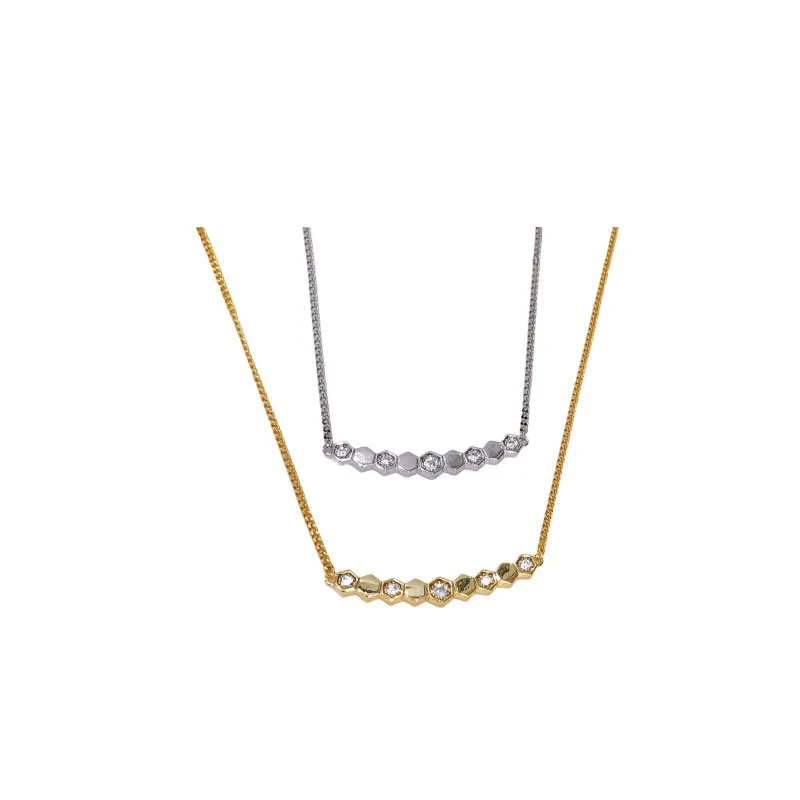 Honeycomb diamond necklace for women high sense jewelry gift fashion Korean gold-plated collarbone chain new product wholesale