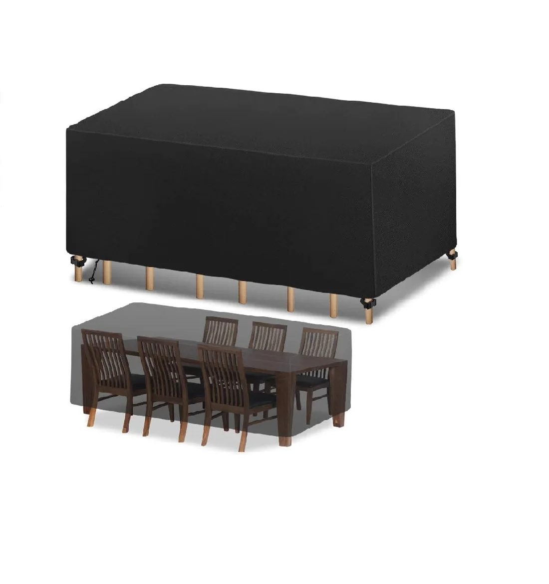 New 420D Oxford Cloth Black Dust Cover For Table And Chair Weather Protection Outdoor Waterproof Furniture Cover