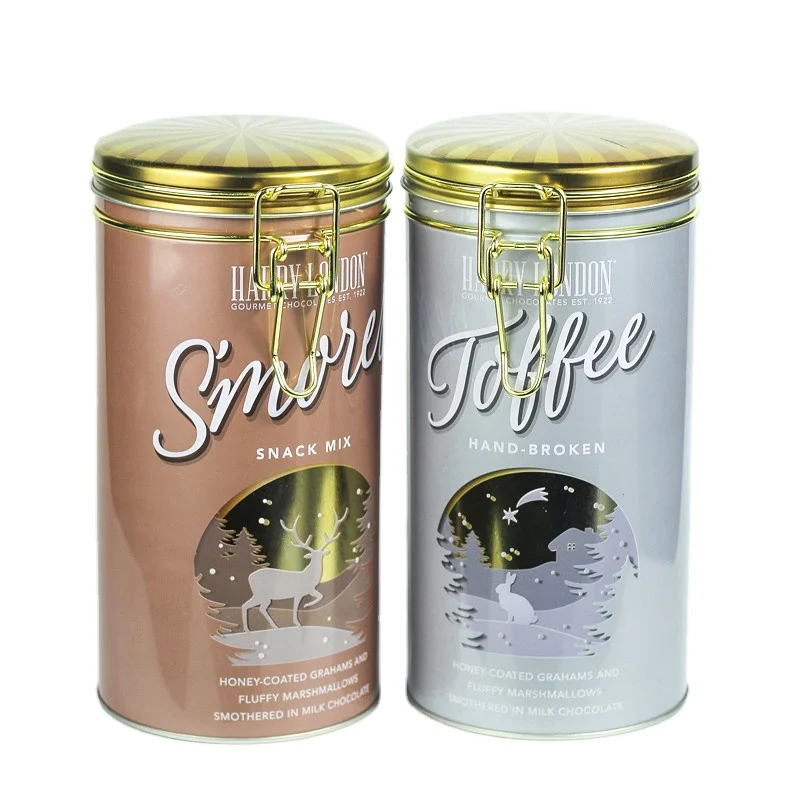 
airtight lock metal coffee tin packing box 