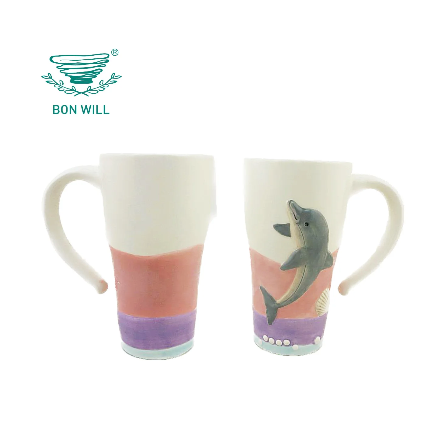 BONWILL Ocean Park Embossed Dolphin Tall Cup
