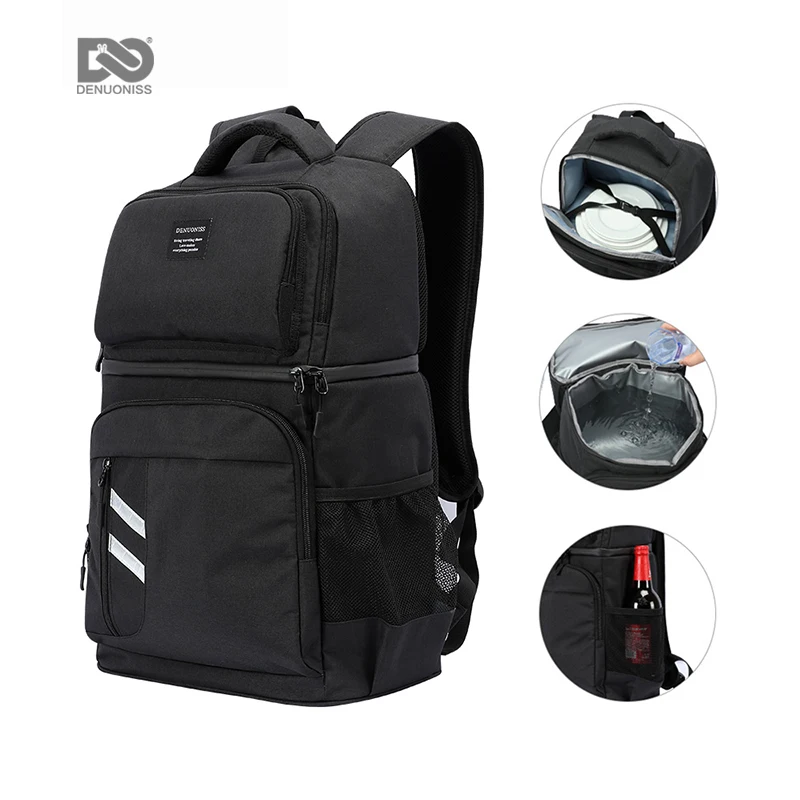 Extra 2 compartment insulated outdoor backpack thermo food delivery bags refrigerator lunch cooler bag for adult thermal bags