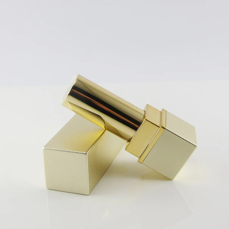 Luxury Golden Inner Aluminium Black Empty Lip Balm Stick Container Tube Travel Lipstick Case