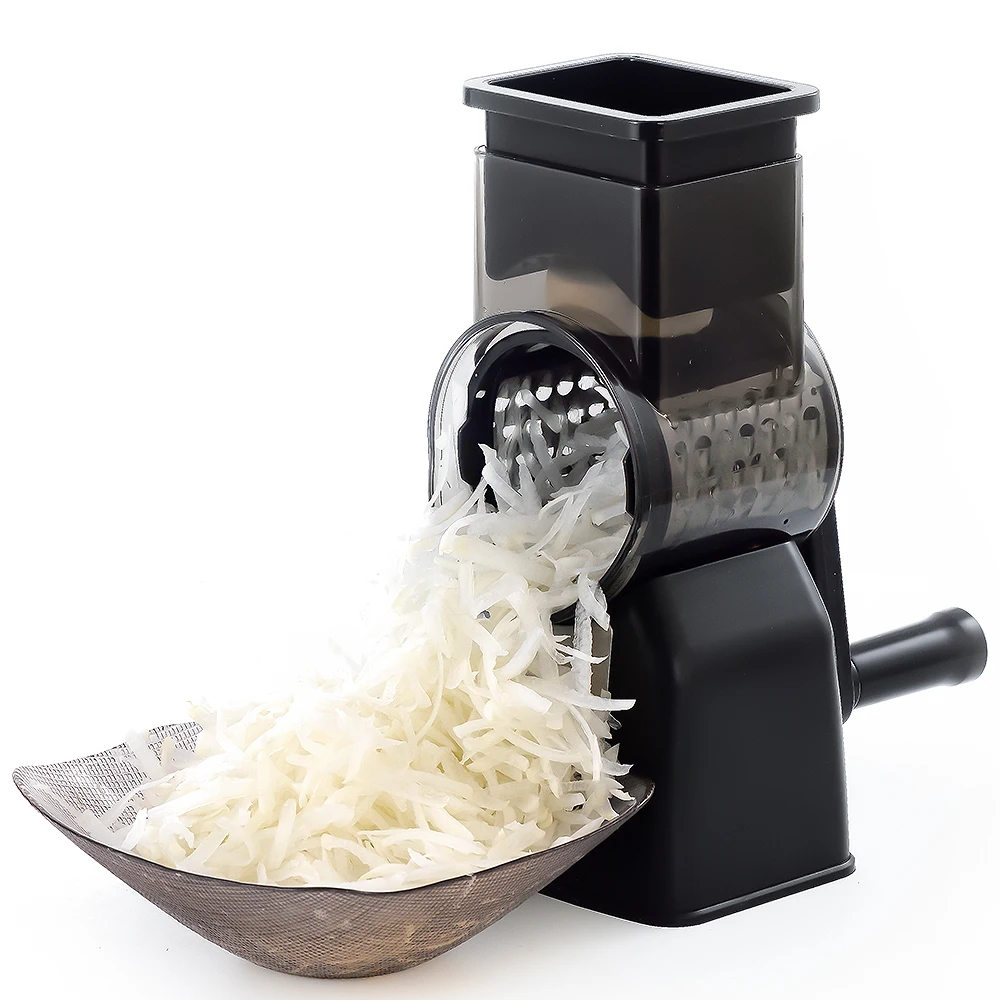 Wholesale Rotary Multifunctional Vegetable Drum Slicer Cutter with 3 Stainless Steel Blades for Kitchen