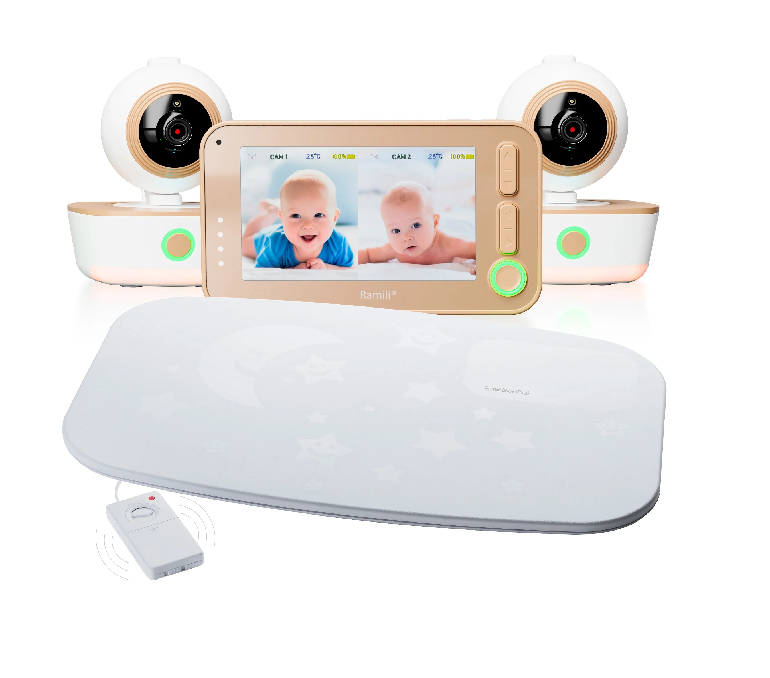Ramili Baby RV1300X2SP Baby Monitor with Two Cameras and Breathing Monitor Wifi Video Baby Monitor
